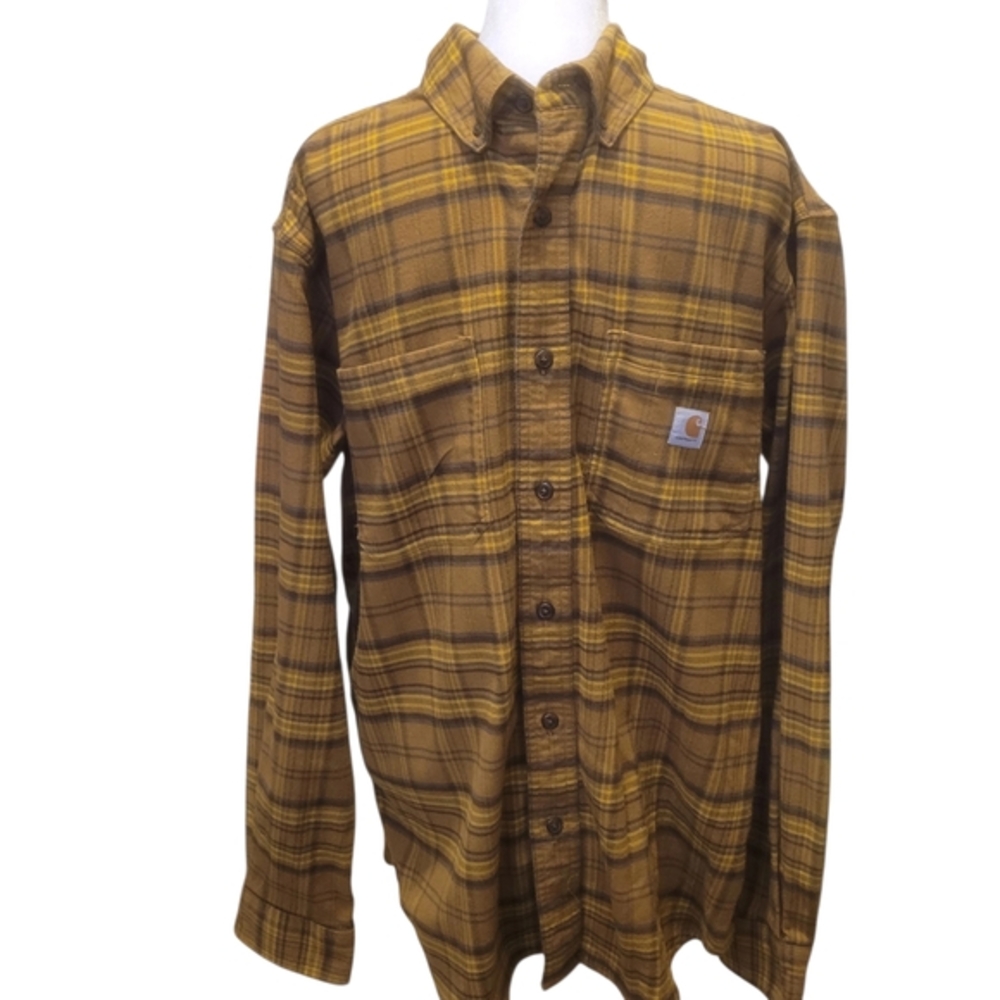 Carhartt Men's Yellow Plaid Shirt‎